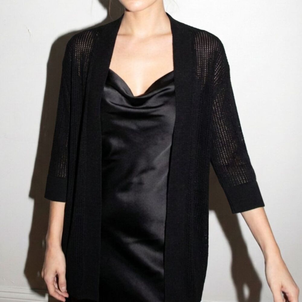 Neiman Marcus The Cashmere Collection Open Knit Cardigan